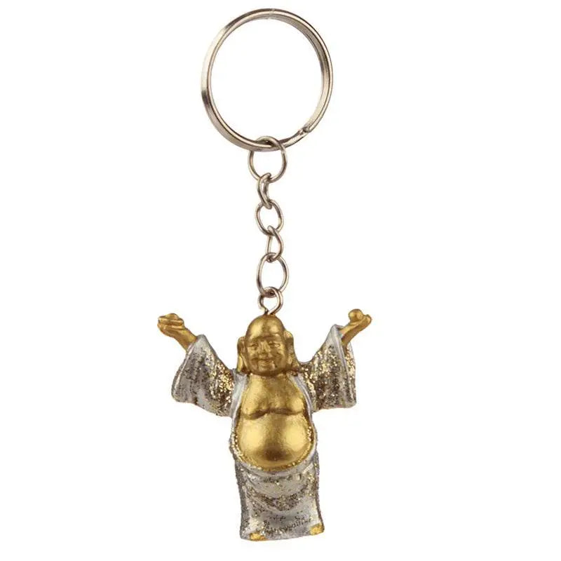 Lucky Buddha Glitter Keyring - Buddha & Ganesh