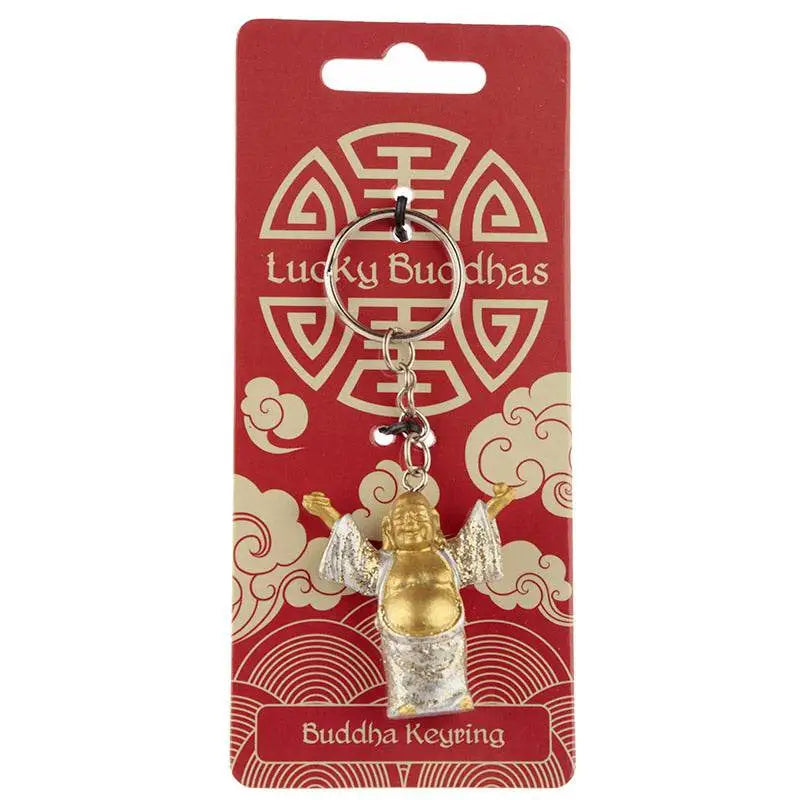 Lucky Buddha Glitter Keyring - Buddha & Ganesh