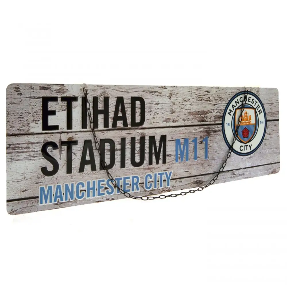 Manchester City FC Rustic Garden Sign