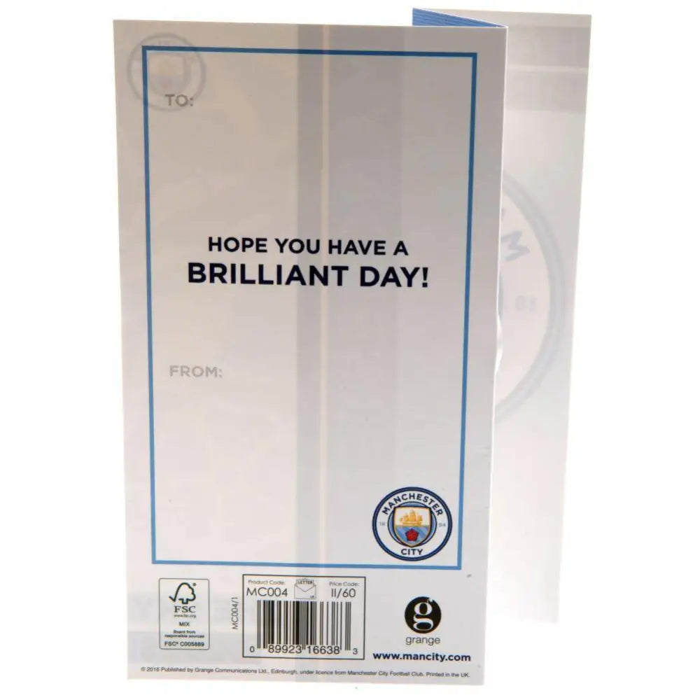Manchester City FC Sky Blues Birthday Card