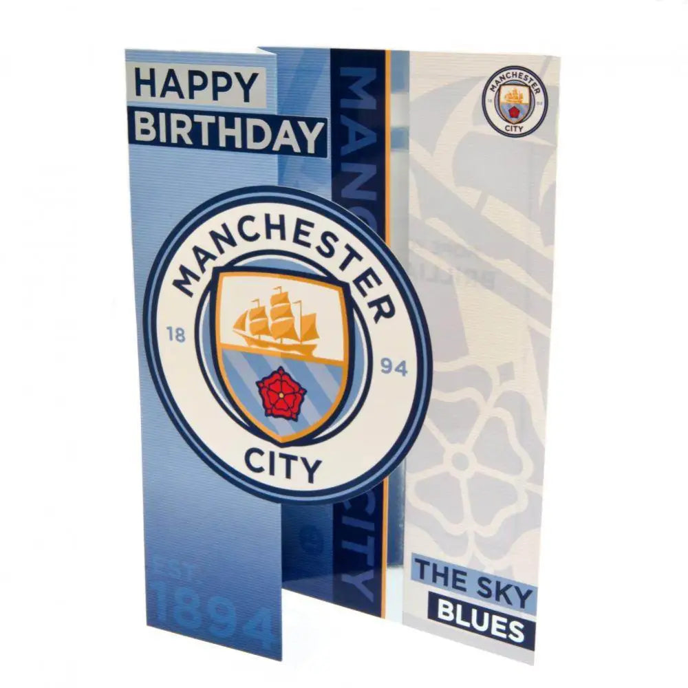 Manchester City FC Sky Blues Birthday Card