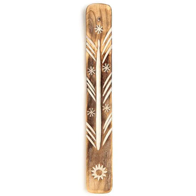 Mango Wood Sun Ashcatcher Incense Sticks Burner - Incense Burners & Ash Catchers