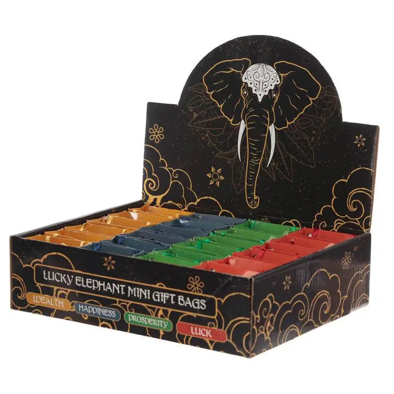 Metallic Glitter Lucky Elephant in a Mini Gift Bag - Buddha & Ganesh