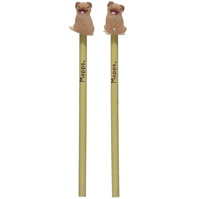 Mopps Pug Pencil with PVC Topper - Dog Gifts & Collectables