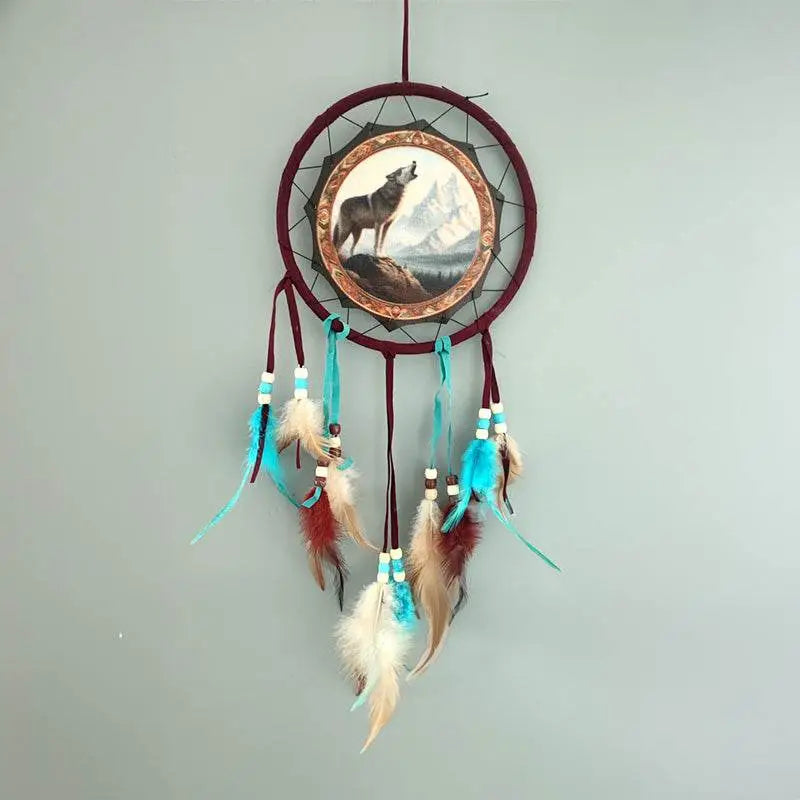 Mountain Wolf Dreamcatcher 16cm - Dreamcatchers