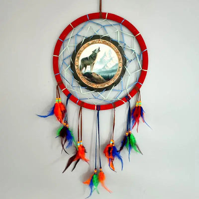 Mountain Wolf Dreamcatcher 33cm - Dreamcatchers