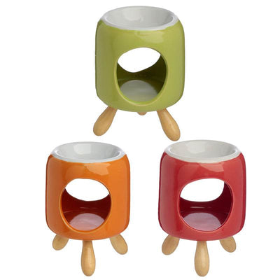 Eden Cylindrical Ceramic Oil Burner with Feet - Gift Arch