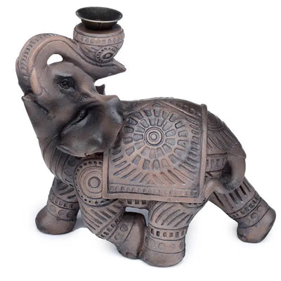 Peace of the East Wood Effect Elephant Backflow Incense Burner - Incense Burners & Ash Catchers