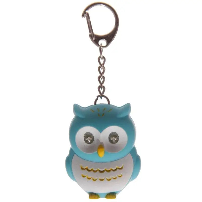 Pink & Blue Hooting Owl LED Keyring with Sound - Keyrings & Key Chains