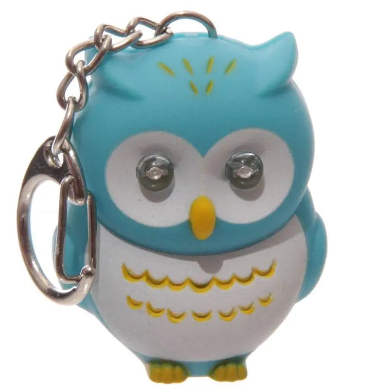Pink & Blue Hooting Owl LED Keyring with Sound - Keyrings & Key Chains