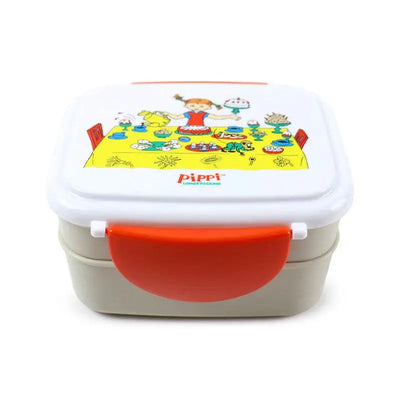 Pippi Longstocking Clip Lock Stacked Bento Lunch Box with Cutlery - Lunch Boxes & Snack Pots