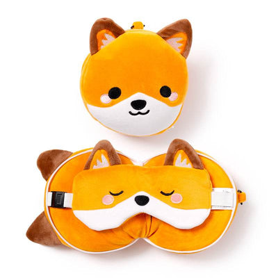 Relaxeazzz Adoramals Finnick the Fox Plush Travel Pillow & Eye Mask - Gift Arch
