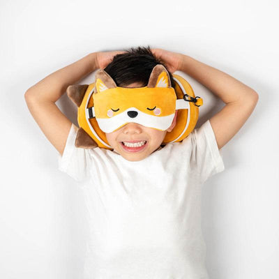 Relaxeazzz Adoramals Finnick the Fox Plush Travel Pillow & Eye Mask - Gift Arch