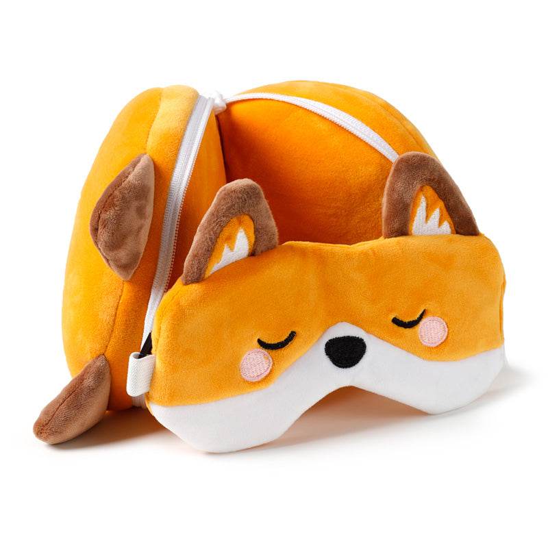 Relaxeazzz Adoramals Finnick the Fox Plush Travel Pillow & Eye Mask - Gift Arch