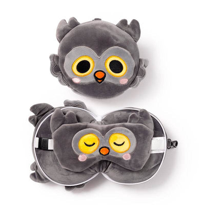 Relaxeazzz Adoramals Winston the Owl Plush Travel Pillow & Eye Mask - Gift Arch