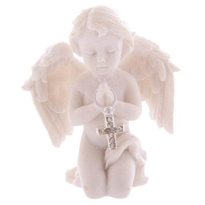 Cherub Praying with Bejewelled Cross - Gift Arch