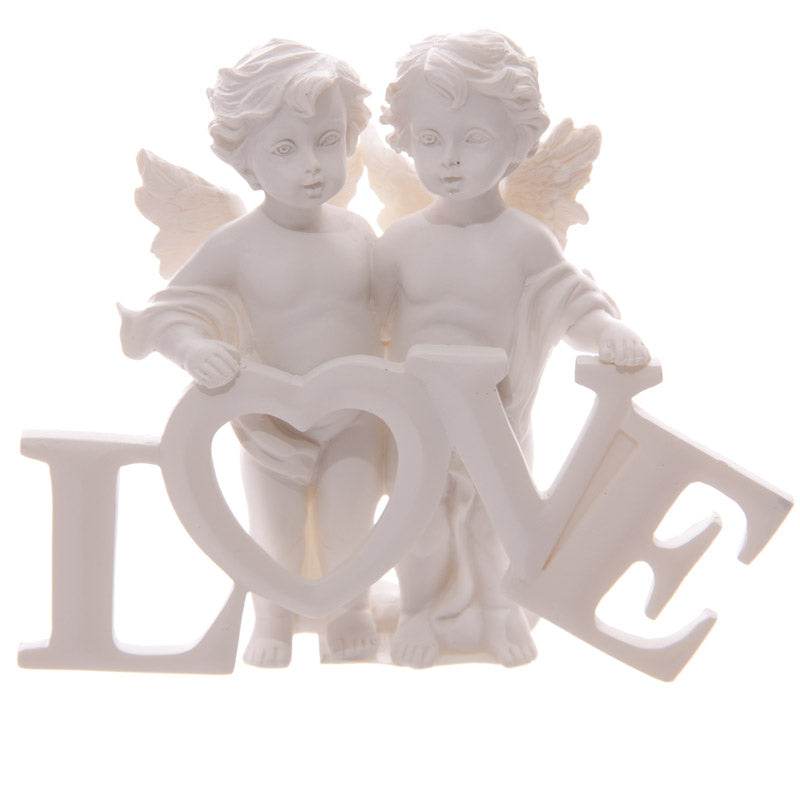 Cherubs Pair Holding LOVE Letters - Gift Arch
