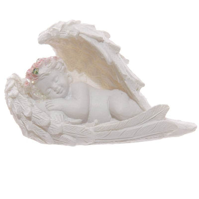 Cherubs Sleeping in Wings with Pink Roses - Gift Arch