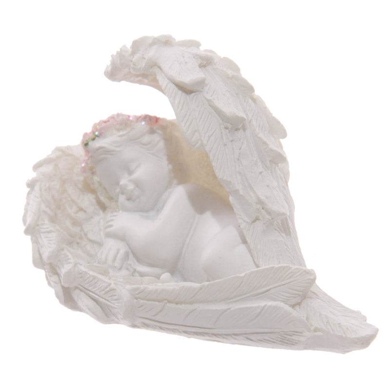 Cherubs Sleeping in Wings with Pink Roses - Gift Arch