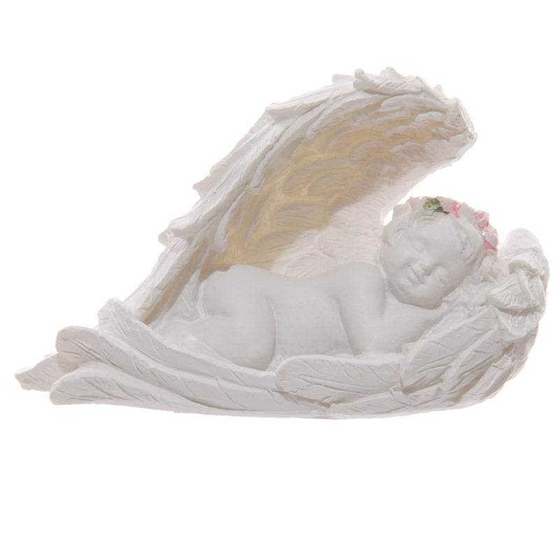 Cherubs Sleeping in Wings with Pink Roses - Gift Arch
