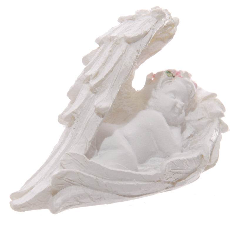 Cherubs Sleeping in Wings with Pink Roses - Gift Arch