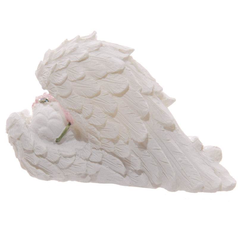 Cherubs Sleeping in Wings with Pink Roses - Gift Arch
