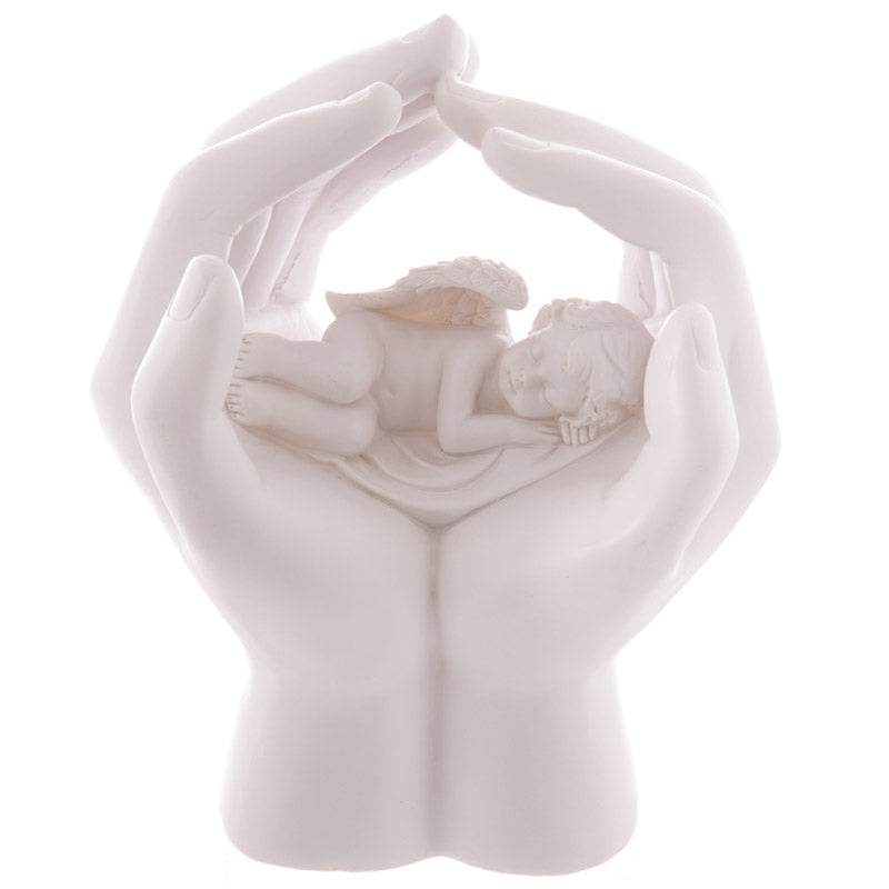 Sleeping Cherub in Hands with LED - Gift Arch
