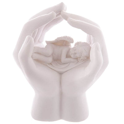 Sleeping Cherub in Hands with LED - Gift Arch