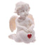 White Cherub Sitting with Red Heart Gem - Gift Arch
