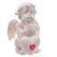 White Cherub Sitting with Red Heart Gem - Gift Arch