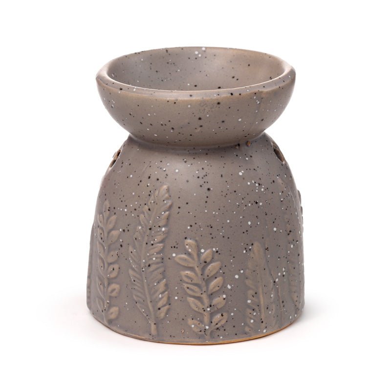 Eden Stone Effect Embossed Fern Ceramic Oil & Wax Melt Burner - Gift Arch