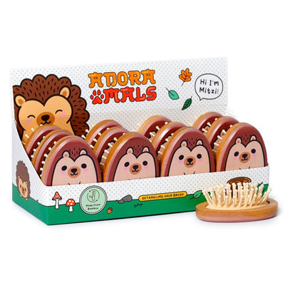 Adoramals Forest Mitzi the Hedgehog Shaped Bamboo Hair Brush - Gift Arch