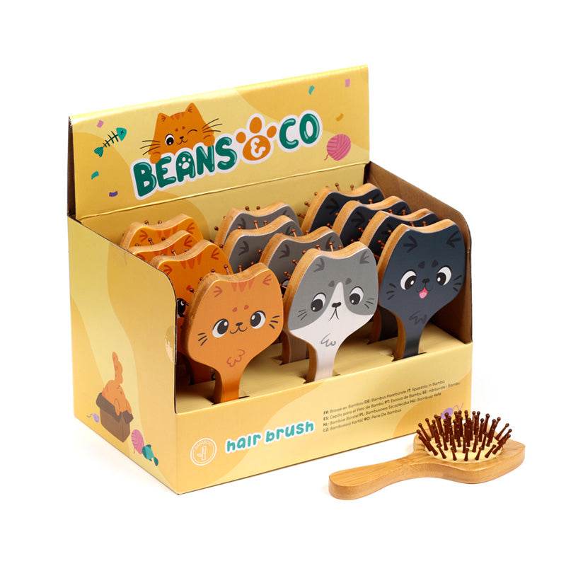 Beans & Co Cats Bamboo Hair Brush - Gift Arch