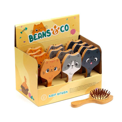 Beans & Co Cats Bamboo Hair Brush - Gift Arch