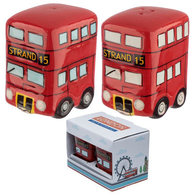 London Icons Red Routemaster Bus Ceramic Salt & Pepper Set - Gift Arch