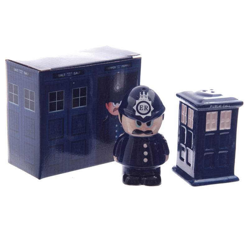 Policeman & Police Box Ceramic Salt & Pepper Set - Gift Arch