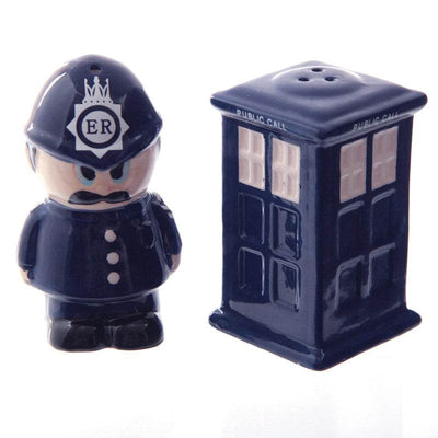 Policeman & Police Box Ceramic Salt & Pepper Set - Gift Arch