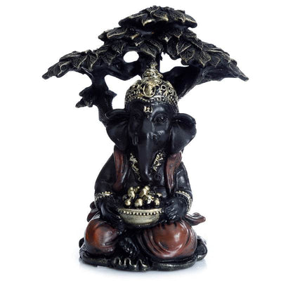 Black & Gold Ganesh Sitting Under Tree - Gift Arch
