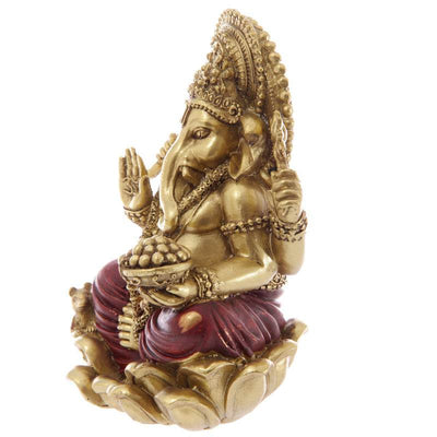 Gold & Red Ganesh Statue 16cm - Gift Arch