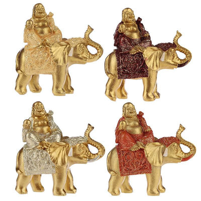 Lucky Buddha Sitting on Glitter Elephant - Gift Arch