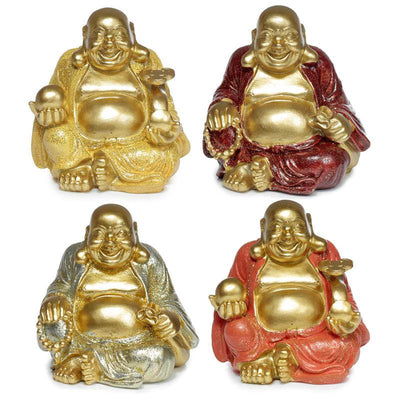 Mini Lucky Glitter Chinese Laughing Buddha 8cm - Gift Arch