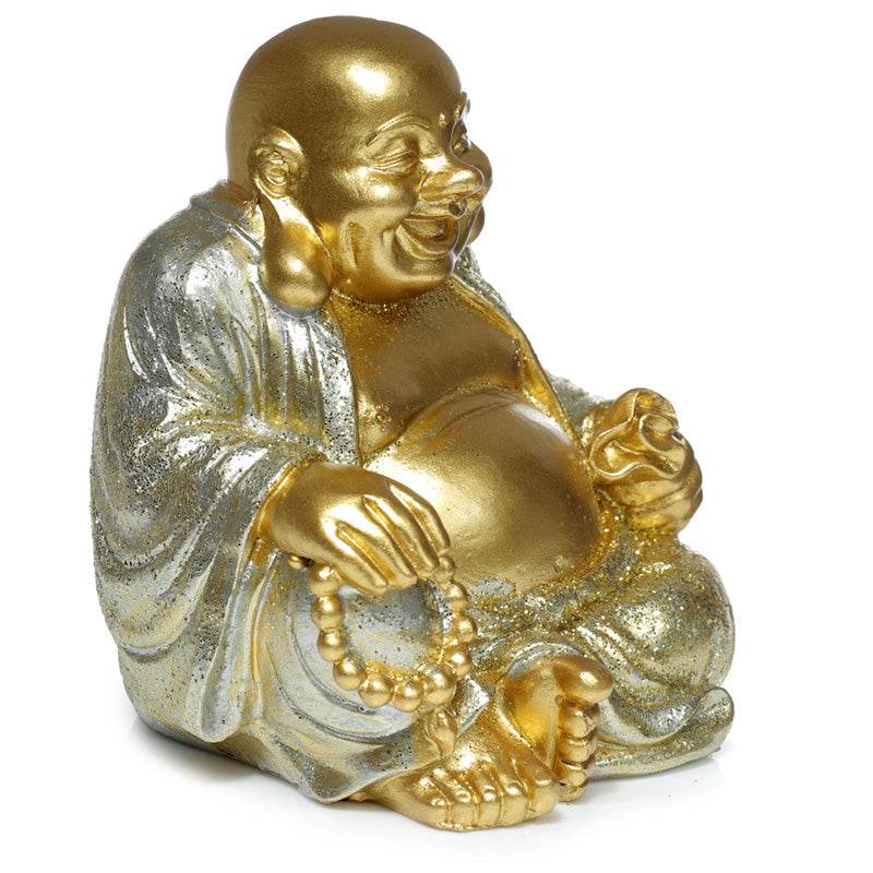 Mini Lucky Glitter Chinese Laughing Buddha 8cm - Gift Arch