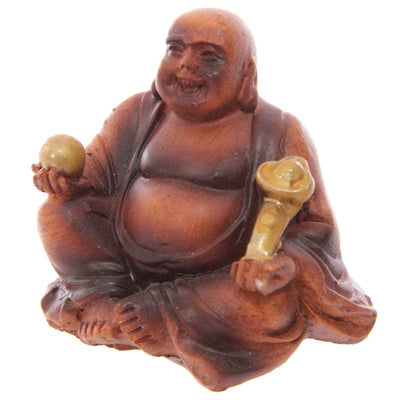 Mini Wood Effect Lucky Buddha Collectable - Gift Arch
