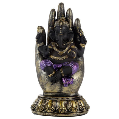 Purple, Gold & Black Ganesh in Hand - Gift Arch