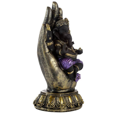 Purple, Gold & Black Ganesh in Hand - Gift Arch