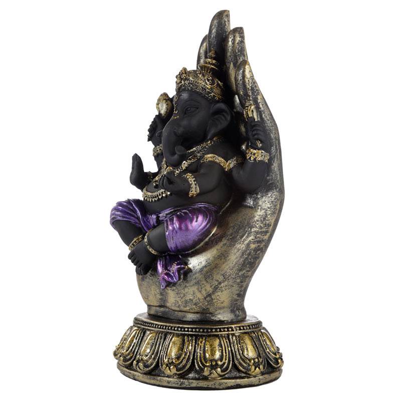 Purple, Gold & Black Ganesh in Hand - Gift Arch