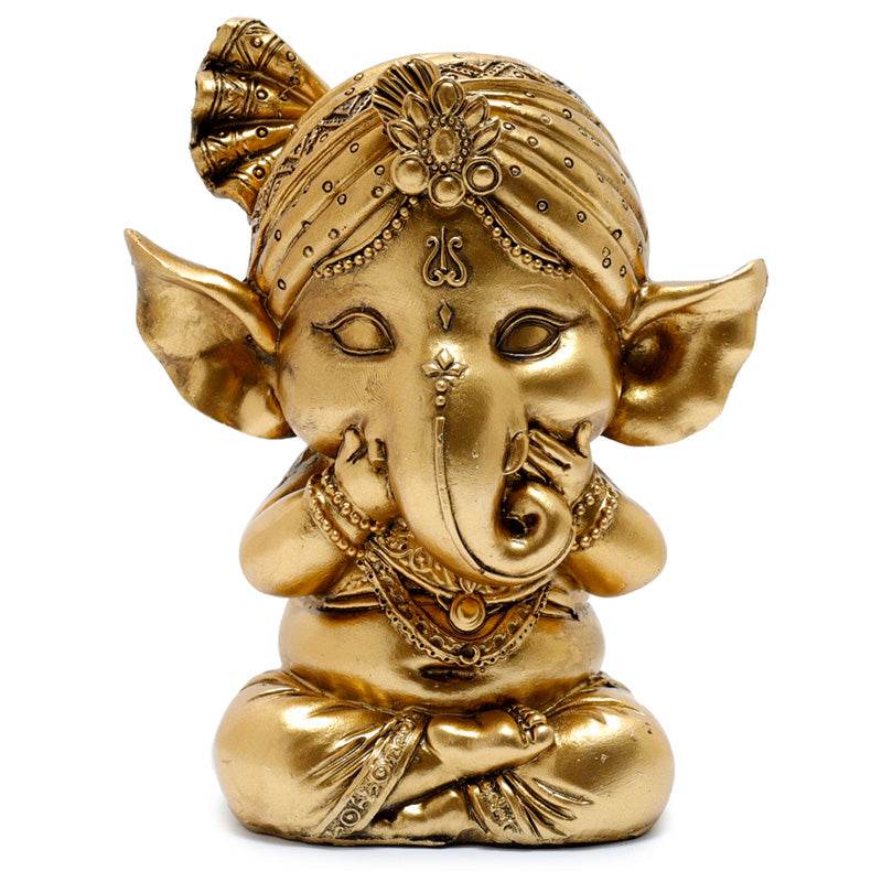 Set of 3 Gold Ganesh Hear No Speak No See No Evil - Gift Arch