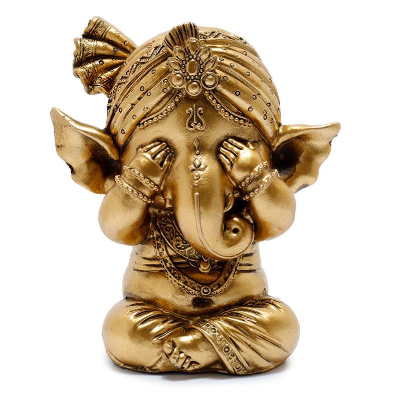 Set of 3 Gold Ganesh Hear No Speak No See No Evil - Gift Arch