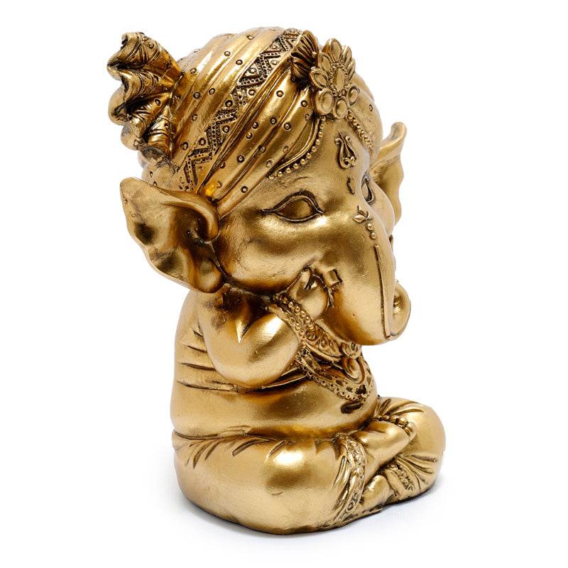 Set of 3 Gold Ganesh Hear No Speak No See No Evil - Gift Arch