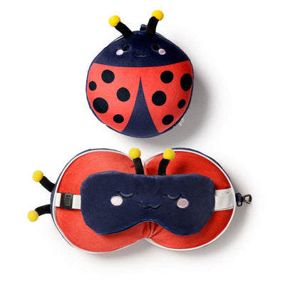 Relaxeazzz Adorabugs Ladybird Plush Travel Pillow & Eye Mask - Gift Arch